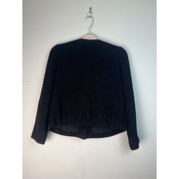 rtr $595 Derek Lam Collective Tweed Black Jacket Sz 42 /6 marled preppy blazer - Picture 2 of 5